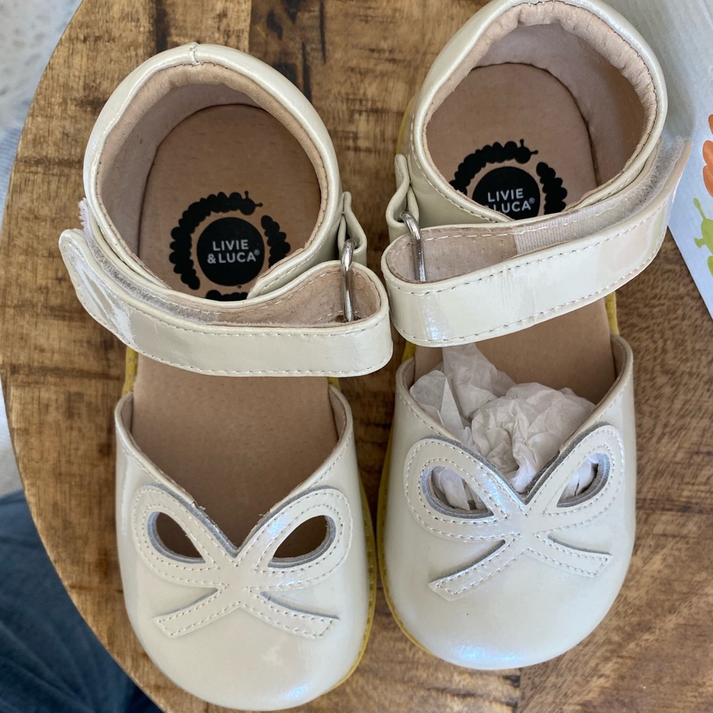 Livie & Luca smooth leather bow Mary Janes.